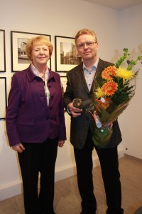 Vigdís Finnbogadóttir og Þórarinn Eldjárn í Grófarhúsi í dag.